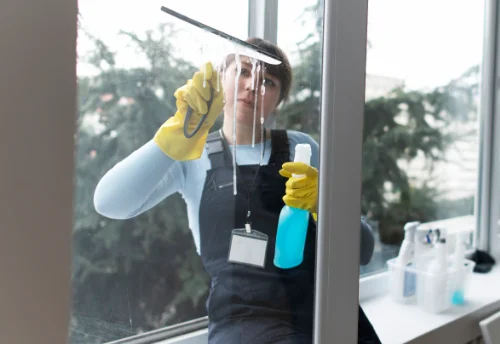 Nettoyage de vitres intérieures et extérieures à la Machine